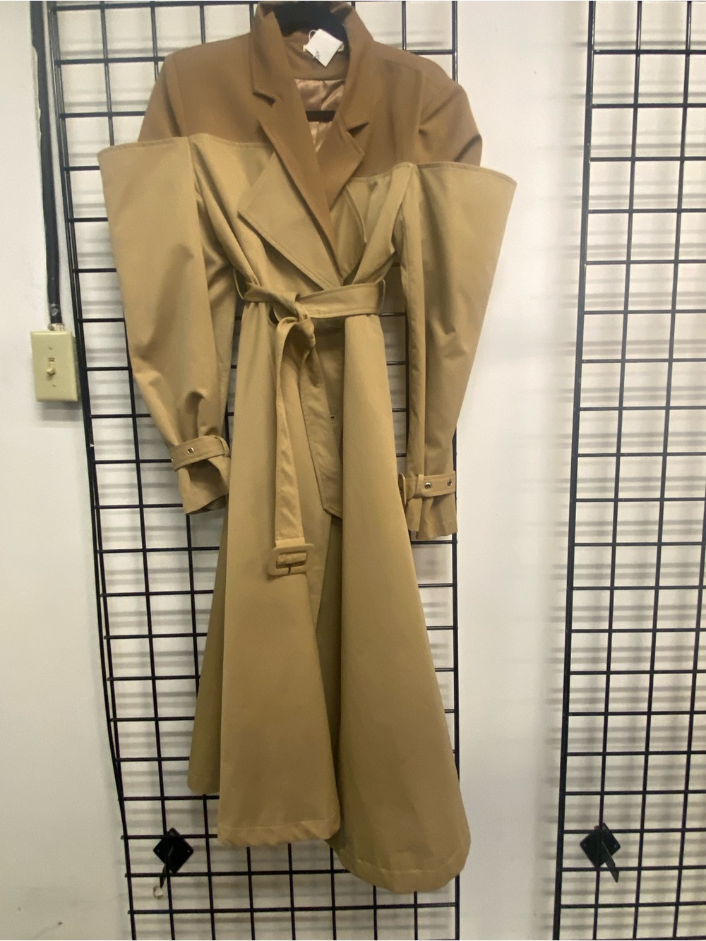 Women's Camel Trench Coat - Belted Longline